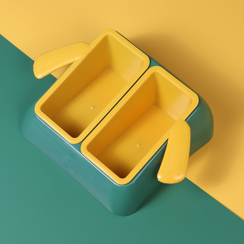 Comedouro Pet Plástico Duplo Retangular